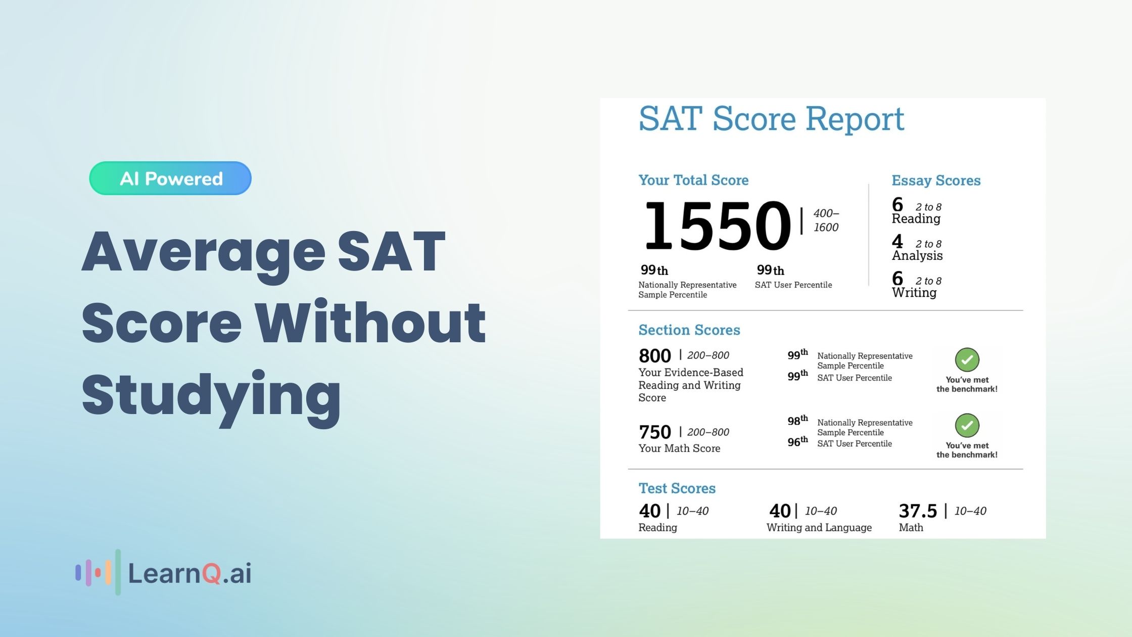 Average SAT Score Without Studying
